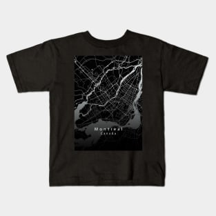 Montreal Canada City Map dark Kids T-Shirt